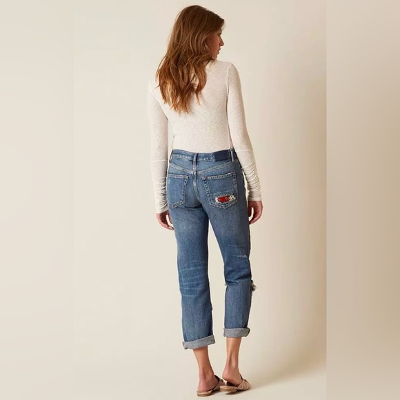 We The Free Patchwork Lux Boyfriend Jeans Size 28 - Picture 3 of 12